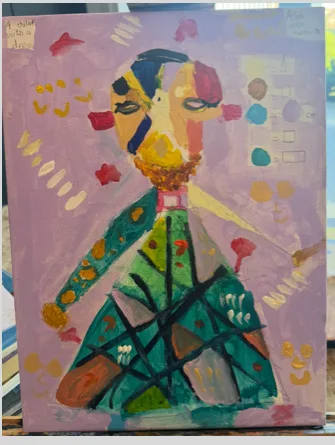 Colourful tree artwork by a young Studio21 artist
